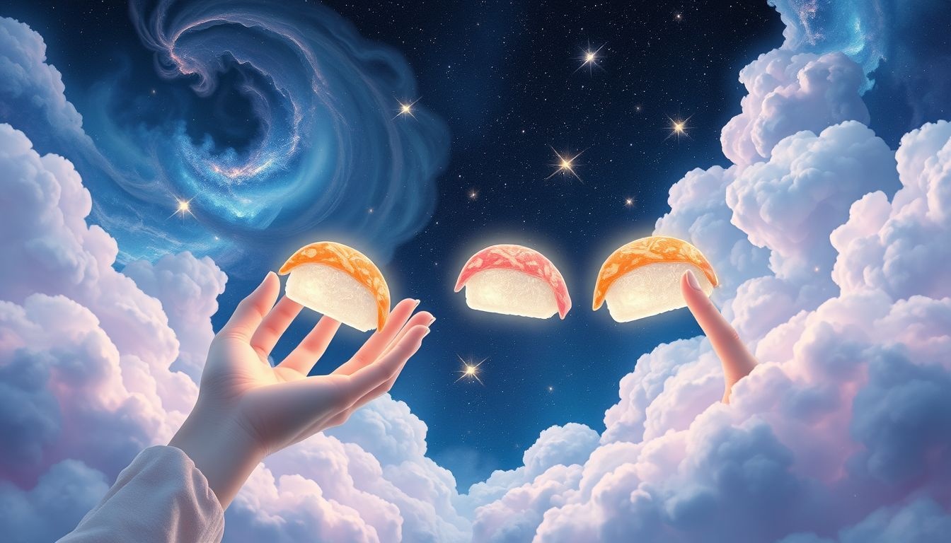 Dromen over sushi maken symboliseert nieuwe creatieve kansen en succes.