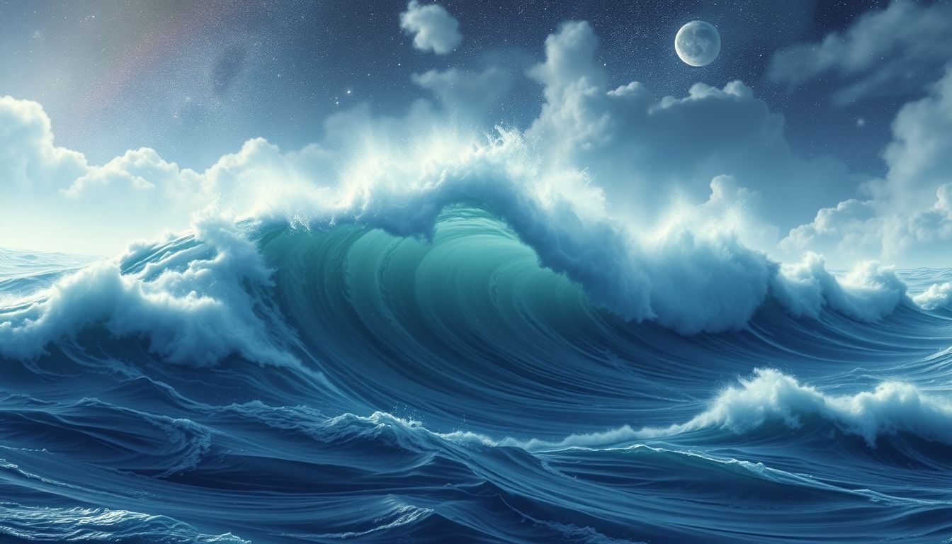 Een stormachtige oceaan symboliseert innerlijke chaos en emotionele strijd.