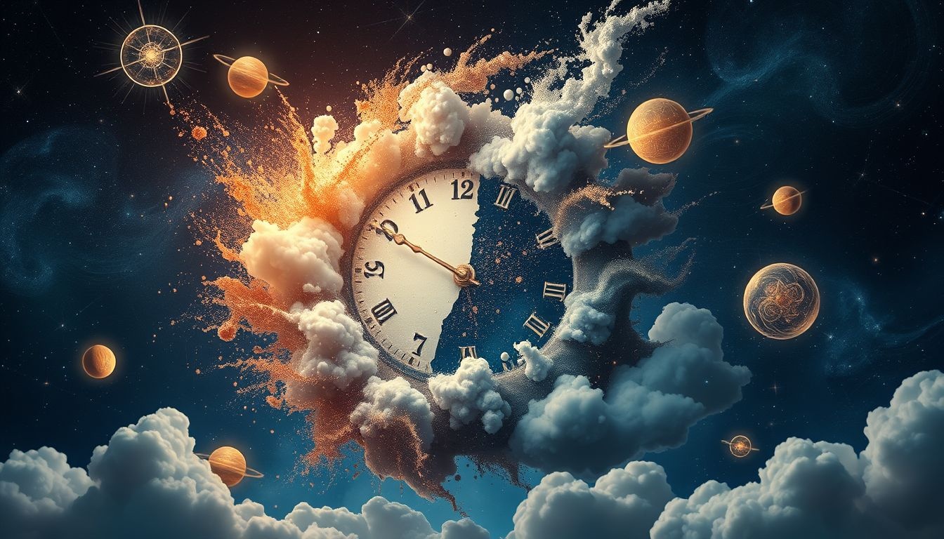 Een gebroken horloge symboliseert vaak verloren controle over tijd.
