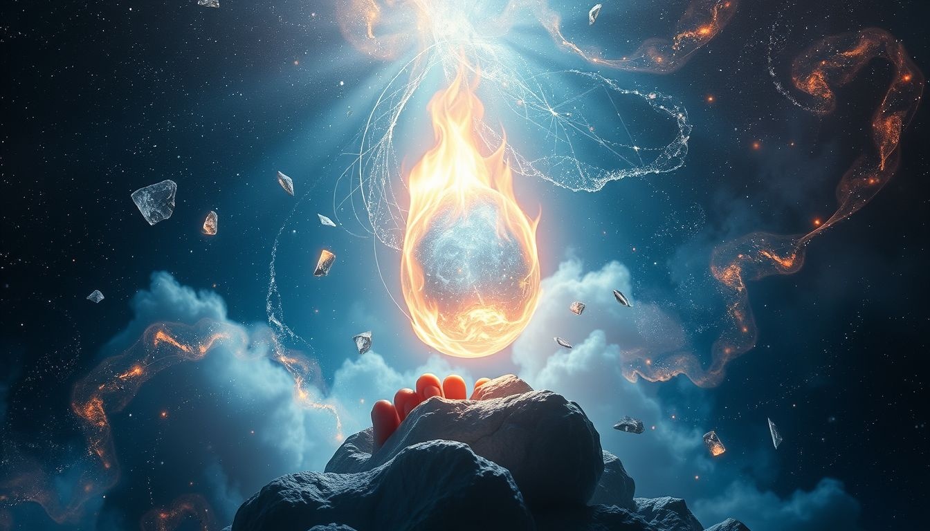 Een brandende foto symboliseert vaak pijnlijke herinneringen die loskomen.