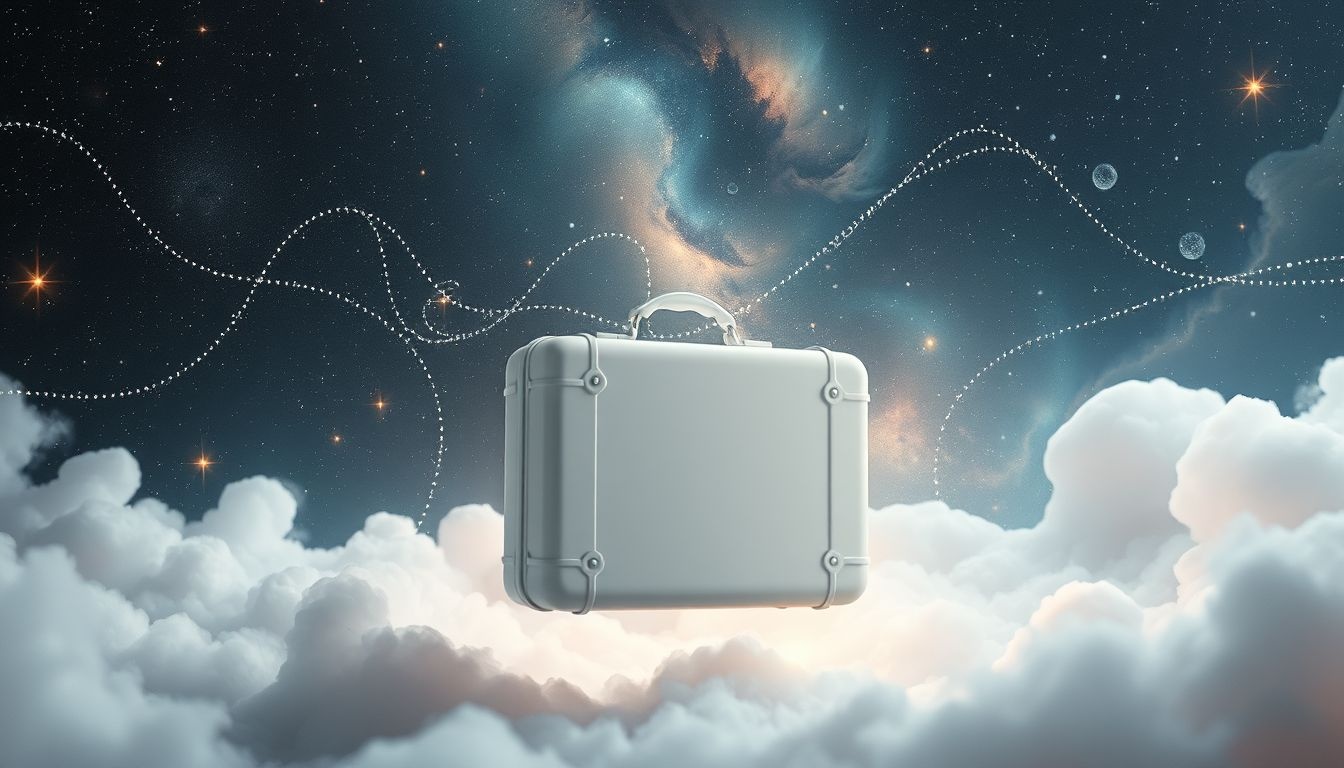 Een witte koffer symboliseert zuiverheid en nieuwe levensfasen.