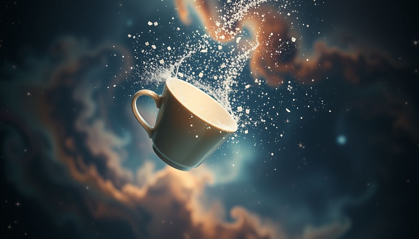 Een gebroken beker symboliseert vaak verlies of het einde van iets.