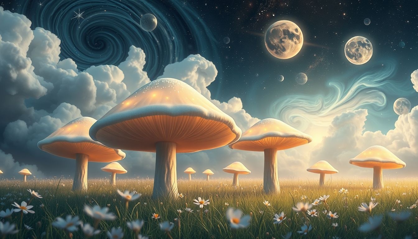 Een droom over paddenstoelen in een weide symboliseert groei.