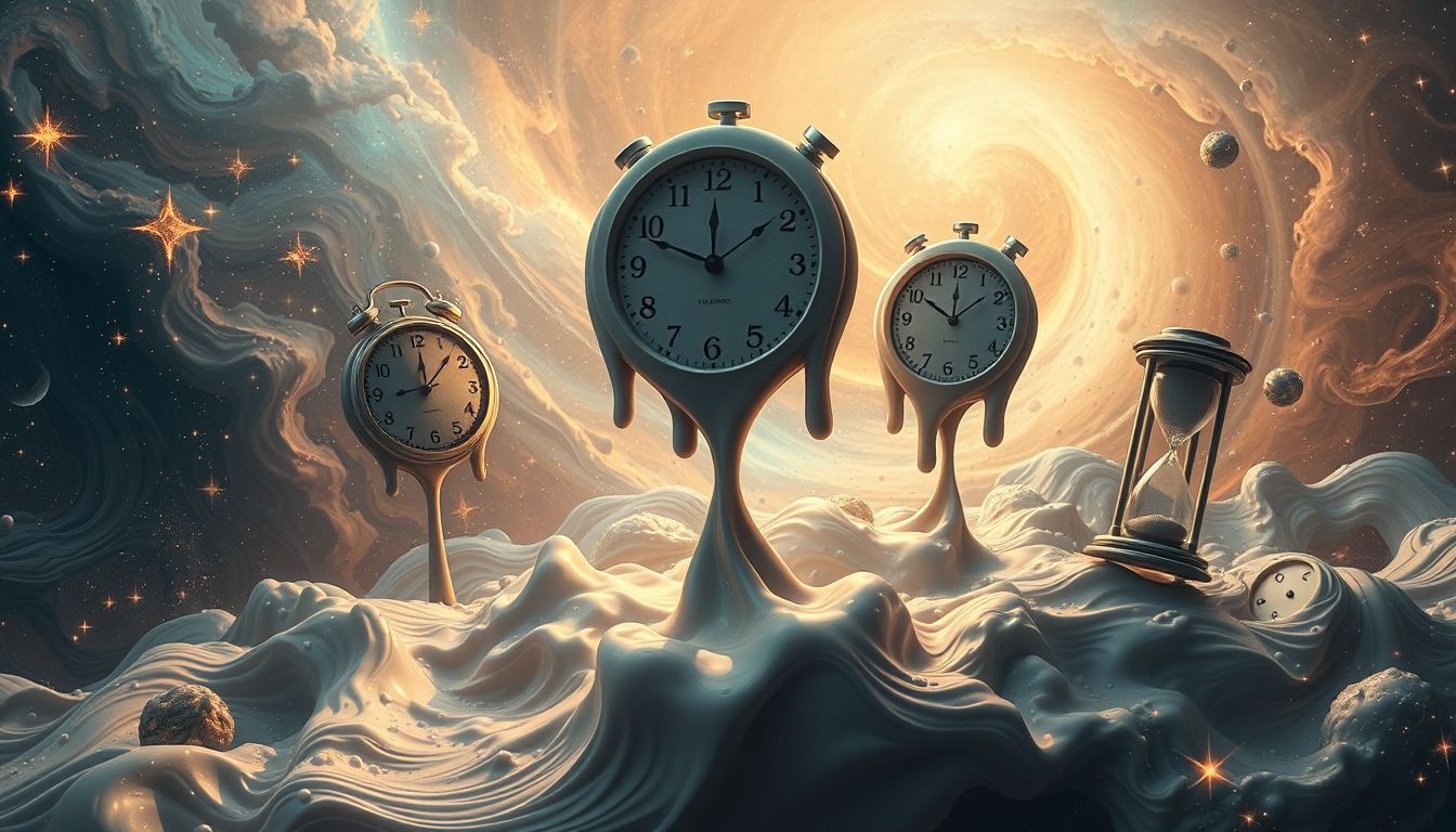 Vervormde tijd in dromen symboliseert vaak innerlijke onzekerheid en stress.