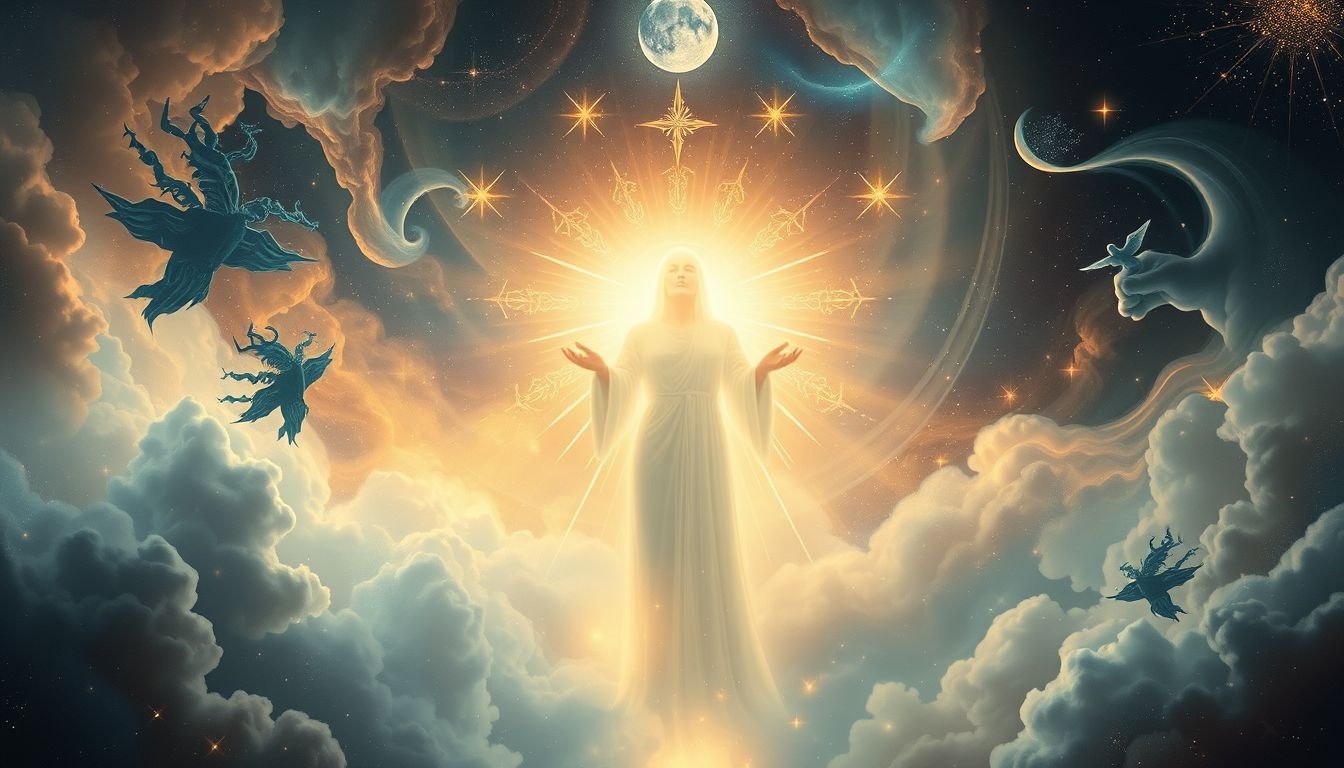 Dromen over een heilige symboliseren innerlijke zuiverheid en begeleiding.