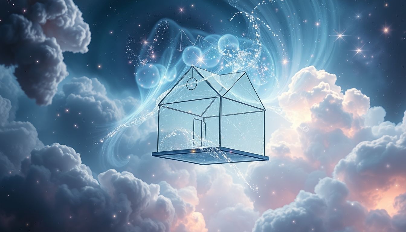 Een glazen huis in dromen symboliseert kwetsbaarheid en transparantie.