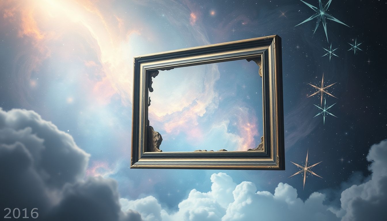 Een scheef schilderij in dromen symboliseert innerlijke onbalans.