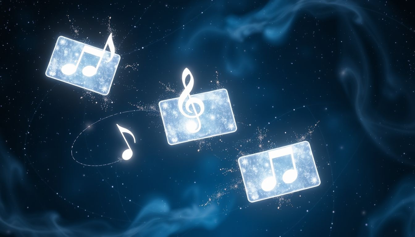 Een wenskaart met muziek symboliseert vreugdevolle onverwachte berichten.