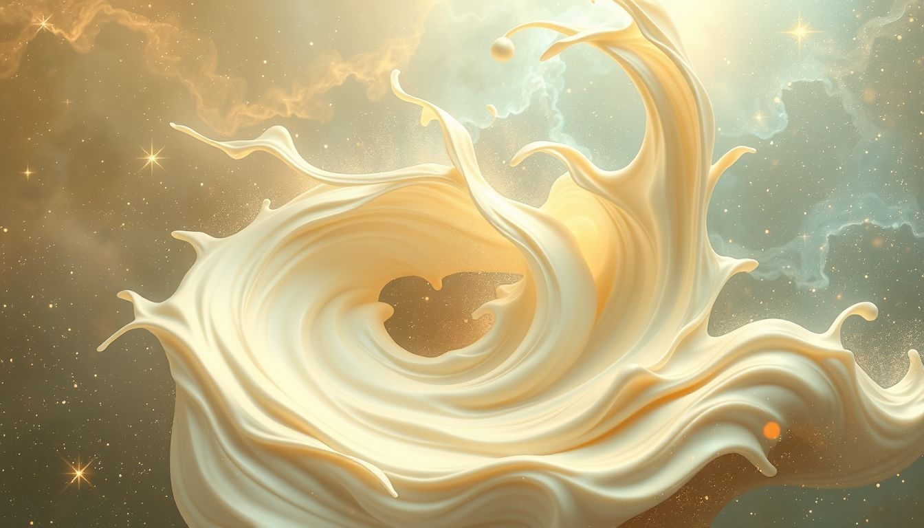 Karnemelk die verandert symboliseert innerlijke transformatie en groei.
