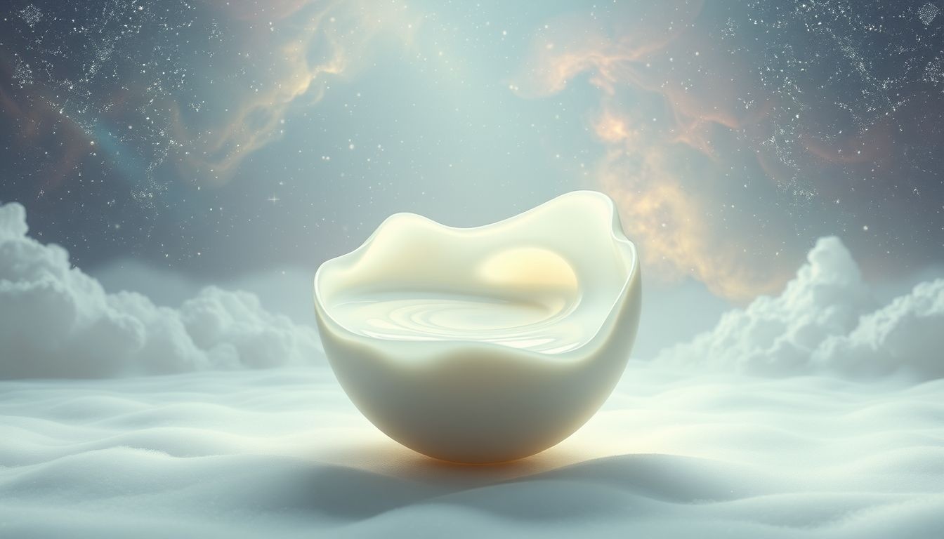 Karnemelk in een ongebruikelijke container symboliseert onverwachte emoties.