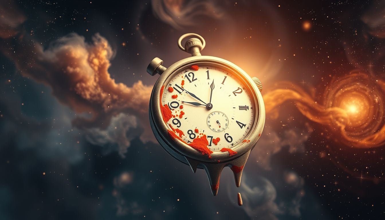 Roestvlekken op horloge symboliseren angst voor verstrijkende tijd.