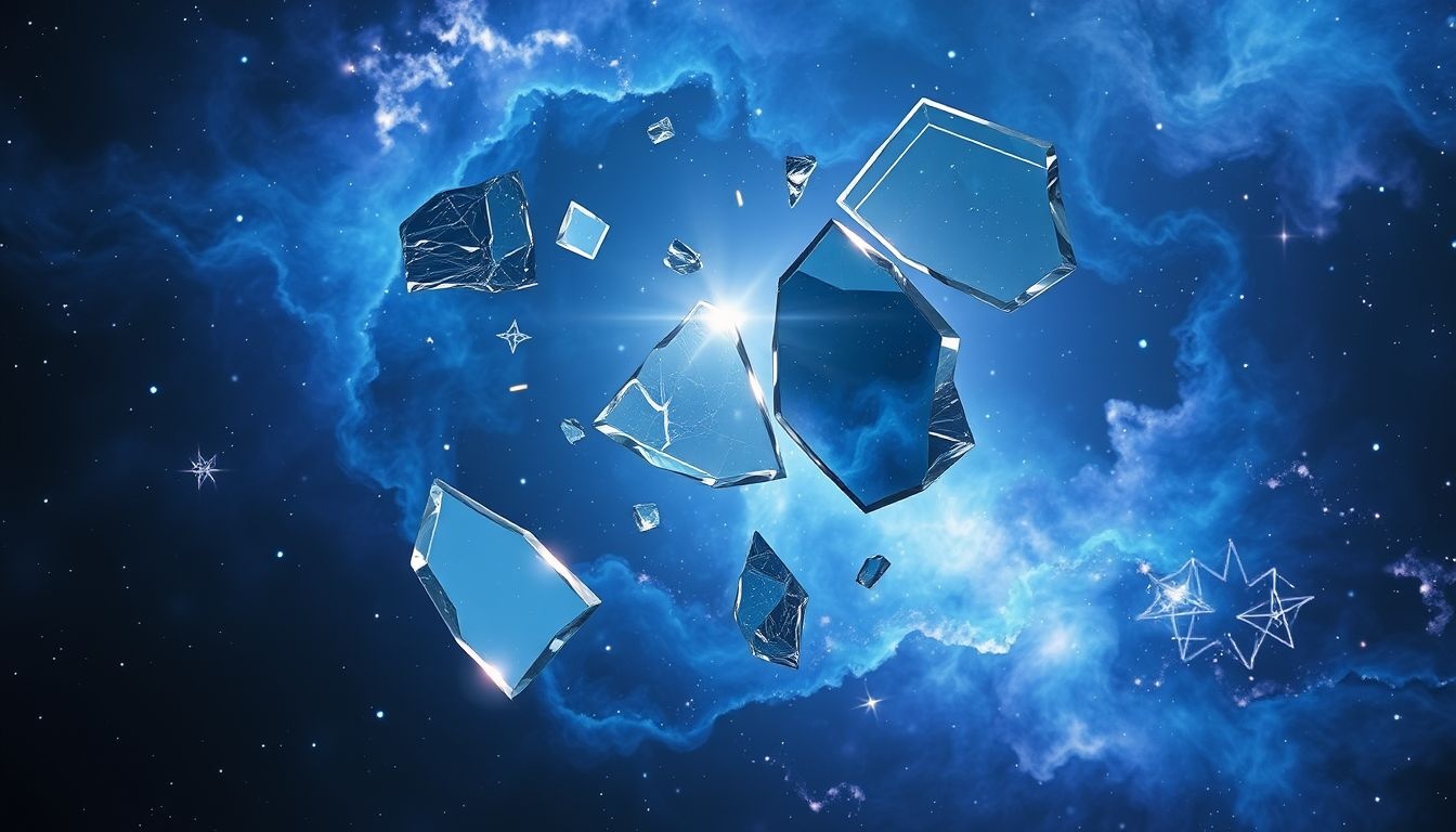 Het verbrijzelen van een spiegel symboliseert een gebroken zelfbeeld.