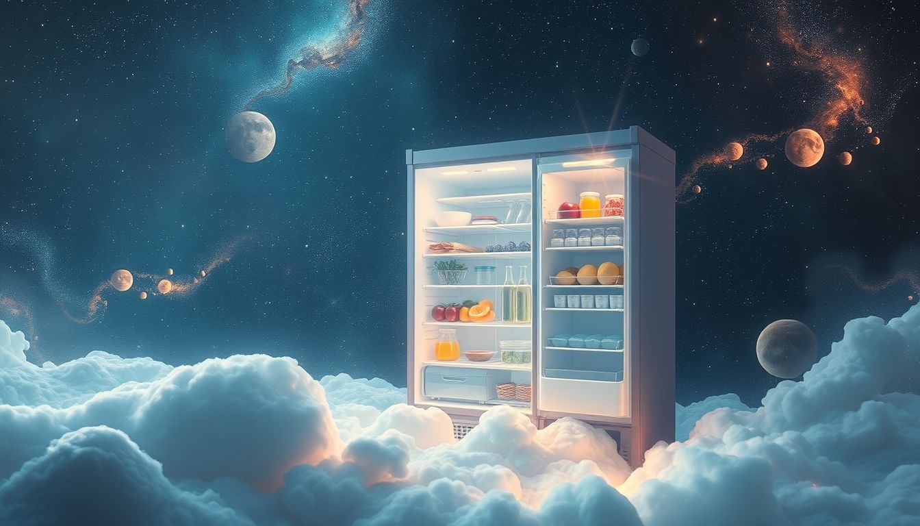 Dromen over een volle koelkast symboliseren overvloed en zekerheid.