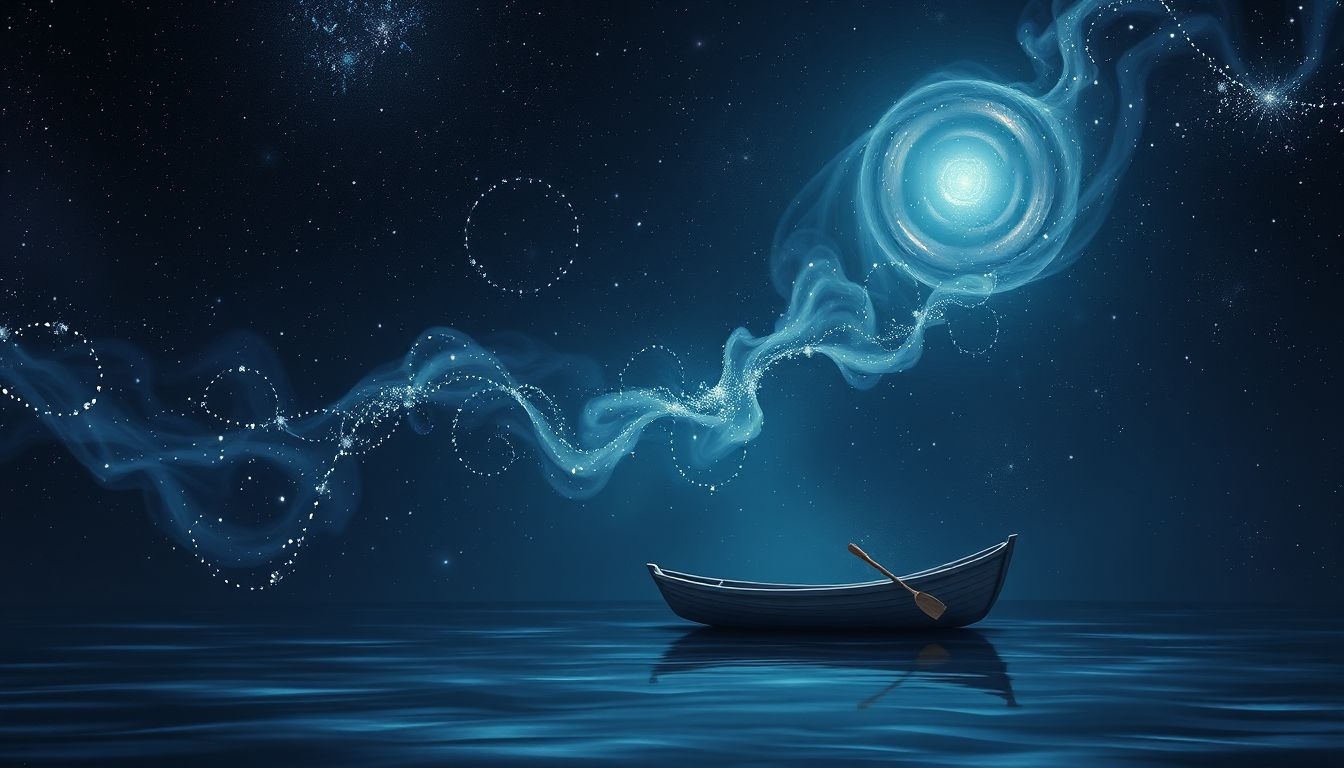 Roeiboten in nachtelijke dromen symboliseren innerlijke rust en reflectie.