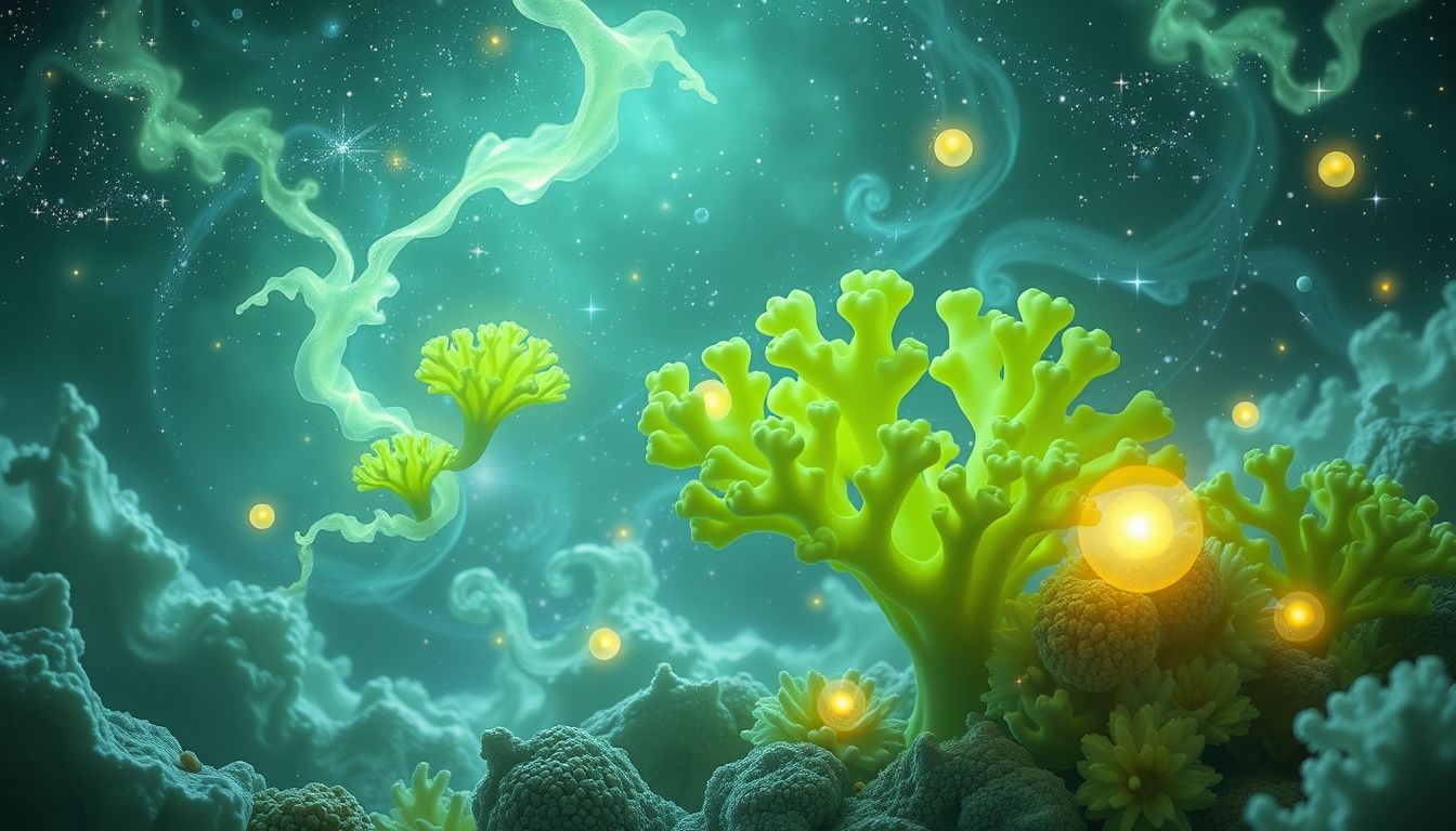 Groen koraal symboliseert groei, genezing en spirituele overvloed.