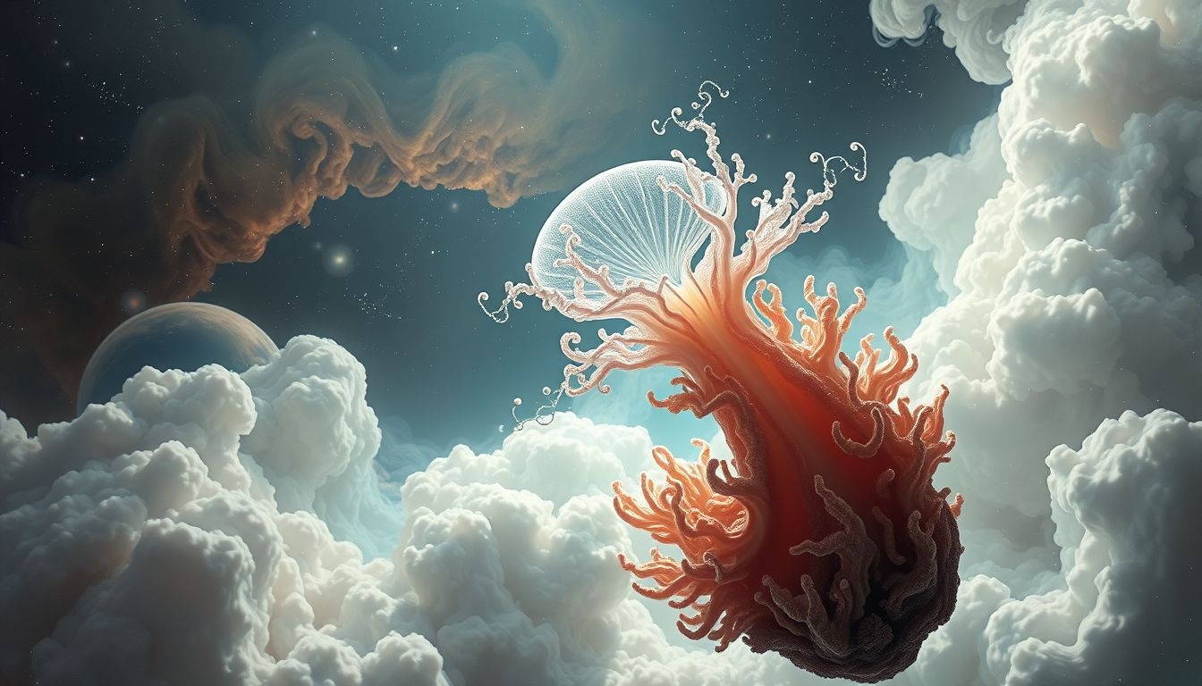 Koraal en anemonen dromen symboliseren symbiose en onderlinge afhankelijkheid.