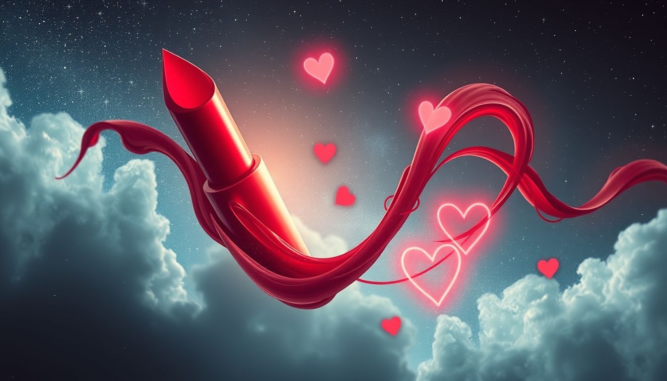 Rode lippenstift dromen symboliseren passie en verlangens voor een date.