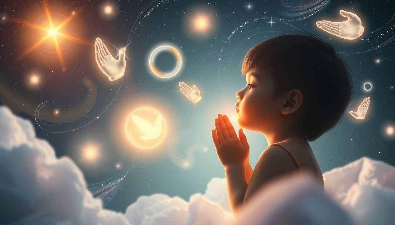 Dromen van het Onze Vader als kind symboliseren innerlijke bescherming en geloof.
