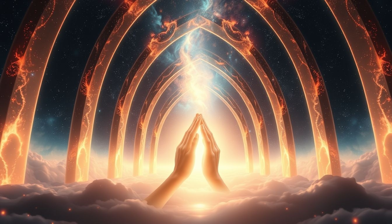 Dromen het Onze Vader in een kerk symboliseert spirituele bescherming en vrede.