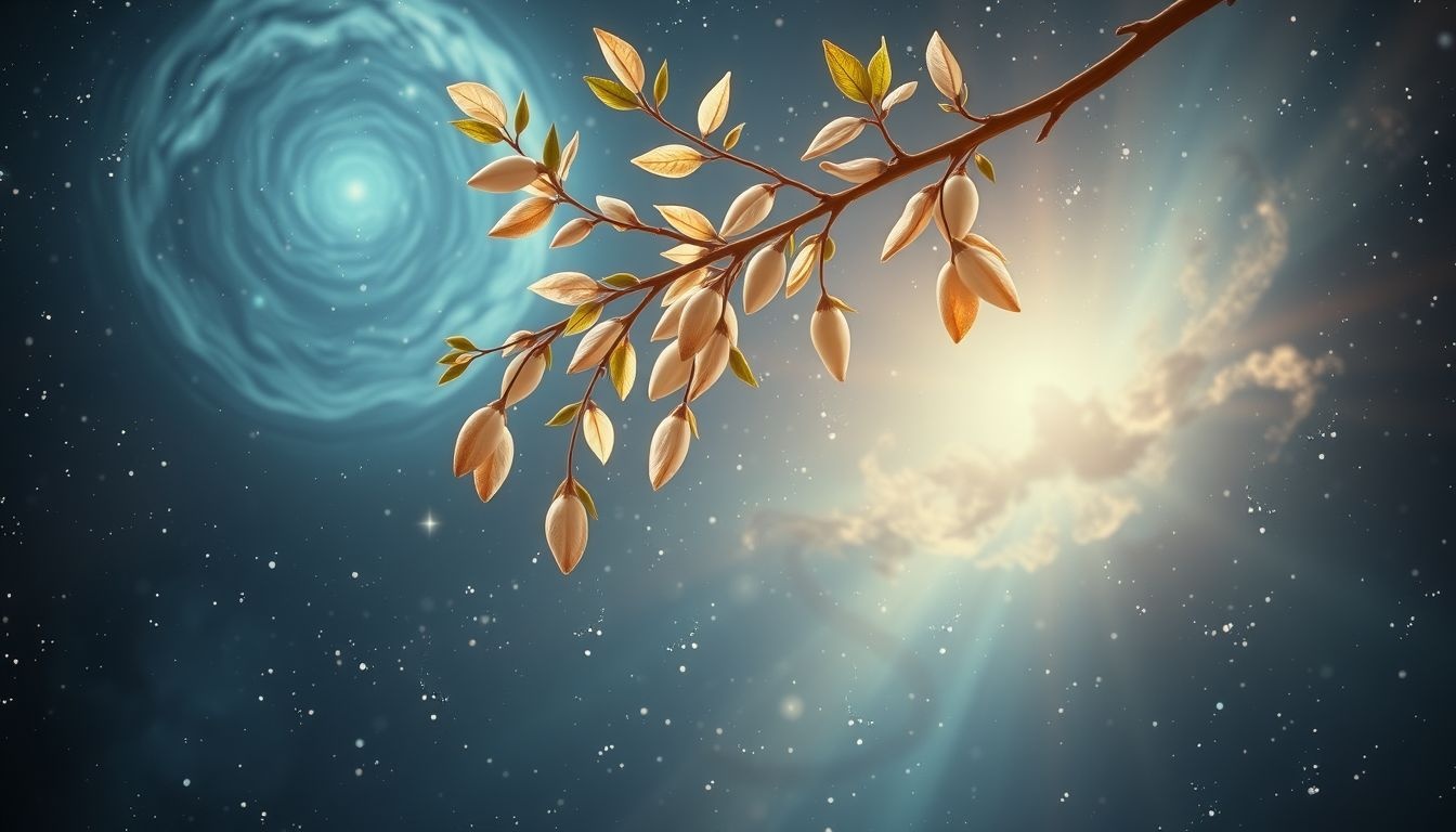 Vallen uit een amandelboom symboliseert verlies van vertrouwen en groei.