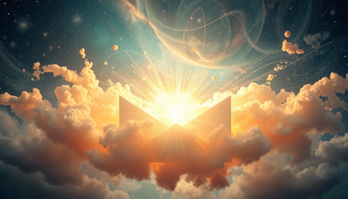 Een ontploffende aangetekende brief symboliseert onverwachte emoties of onthullingen.