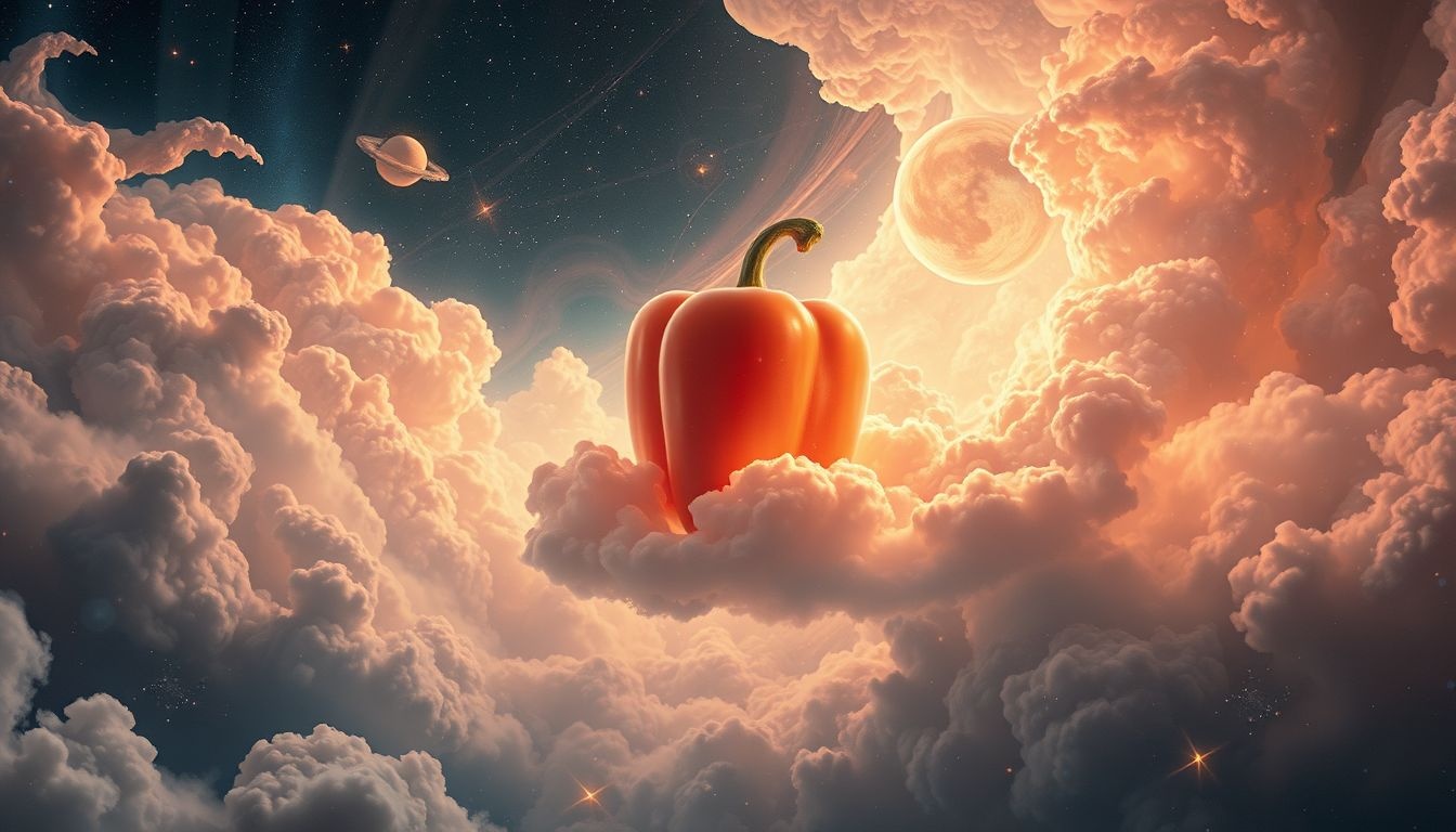 Een gigantische paprika symboliseert groei en overvloed in dromen.