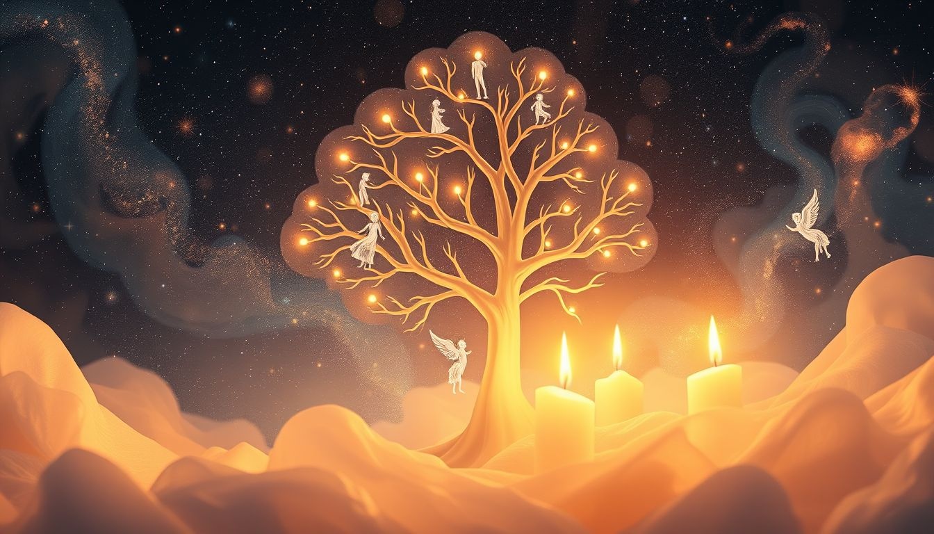 Dromen over kerstboomkaarsen weerspiegelt warmte en familiebinding tijdens feestdagen.