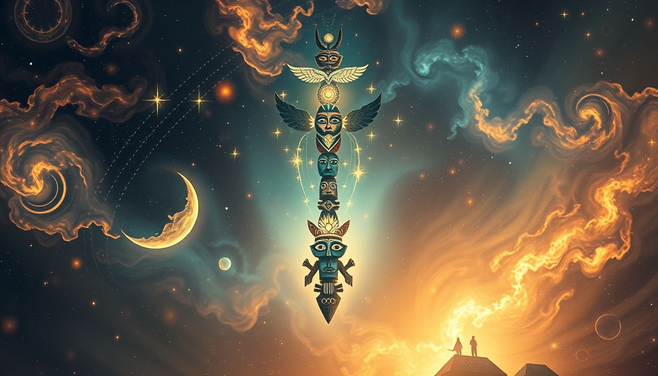 Een Papoea-totem symboliseert diep verbondenheid met oeroude natuurkrachten.