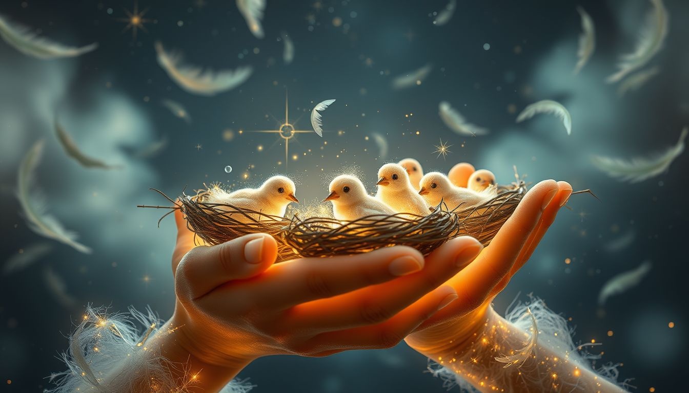 Dromen over jonge vogels voeden symboliseert zorg en nieuwe verantwoordelijkheden.