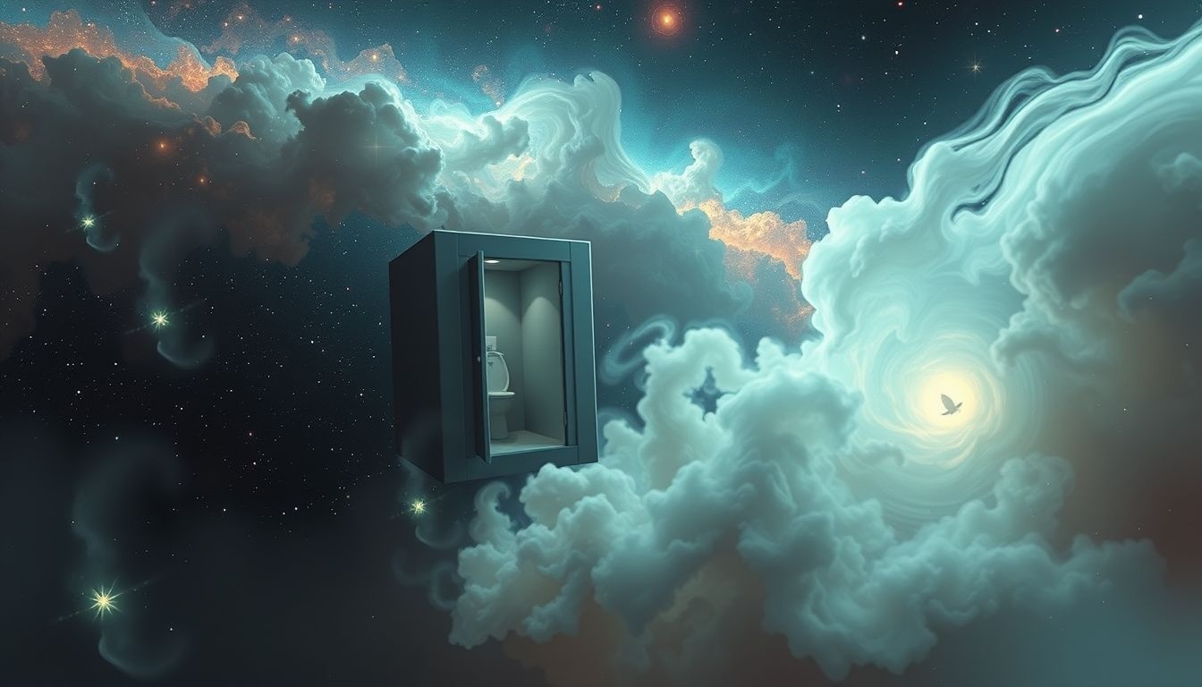 Een te klein openbaar toilet symboliseert persoonlijke grenzen en frustratie.