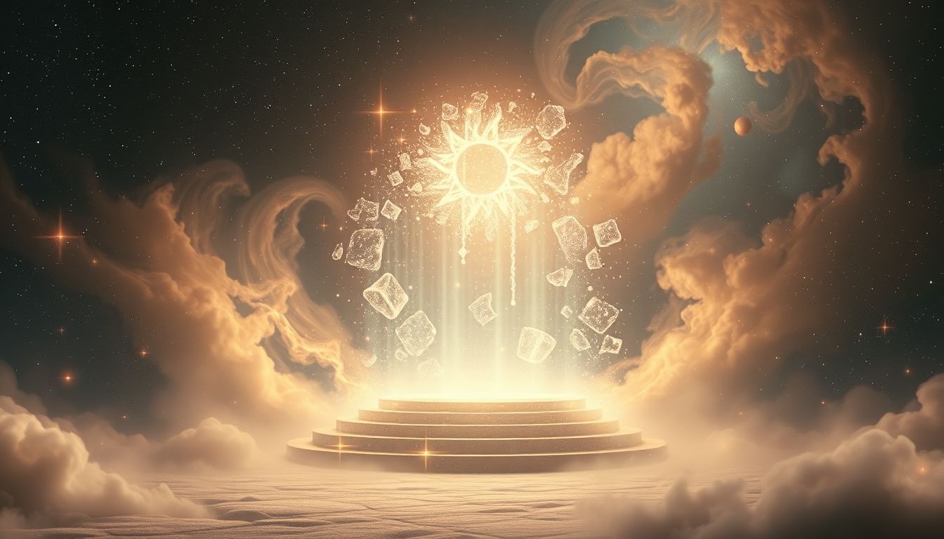 Een verdwijnend veldaltaar symboliseert verloren spirituele verbindingen.