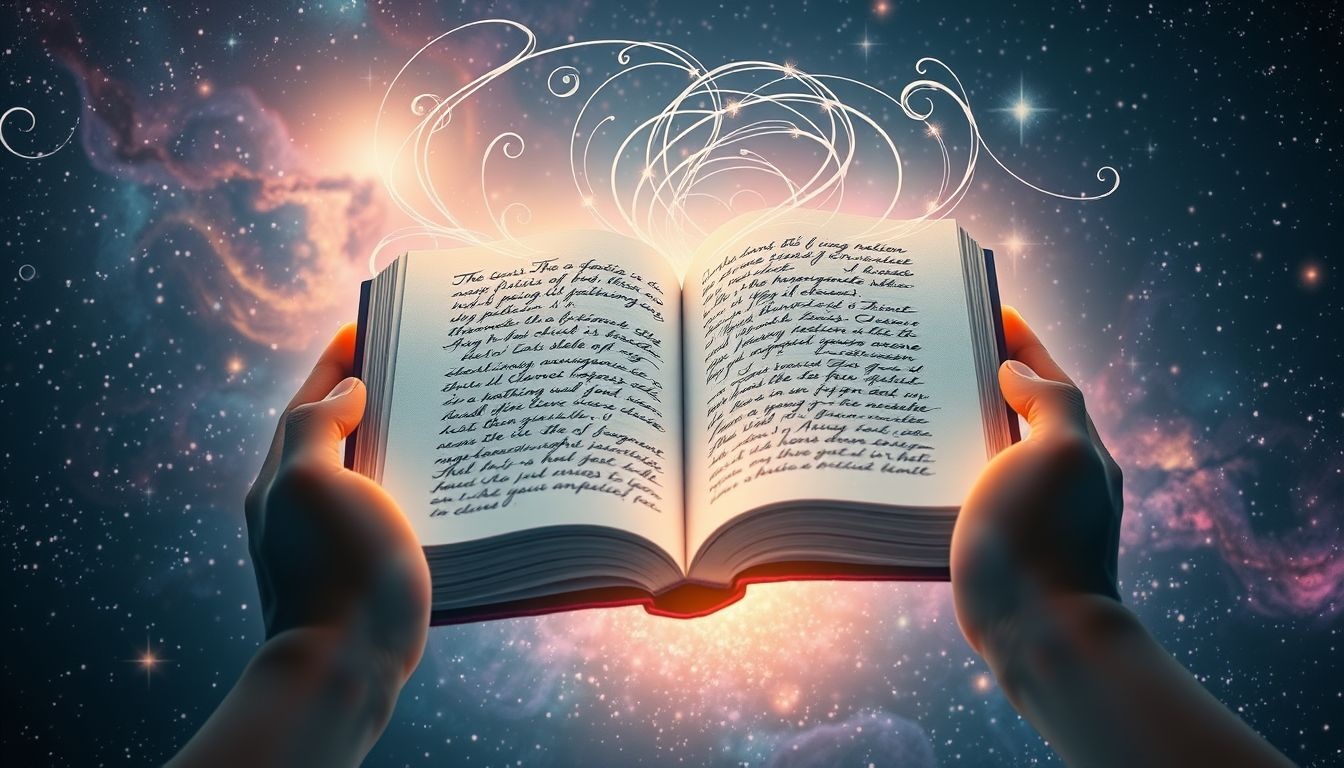 Een oefenboek met onleesbaar handschrift symboliseert onzekerheid in zelfexpressie.