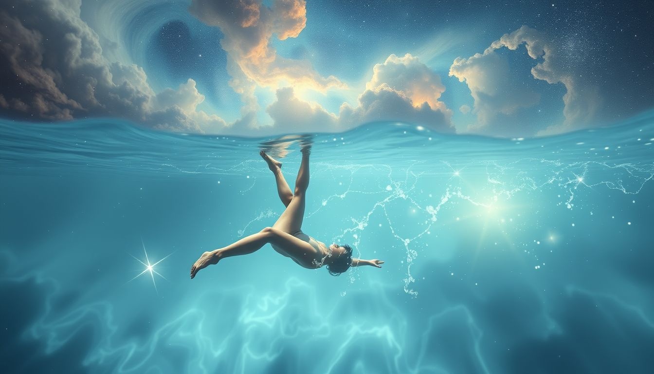 Dromen over benen in water symboliseren emotionele zuivering en balans.