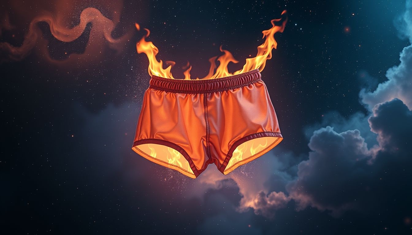 Dromen over verbrande boksershorts symboliseren loslaten van schaamte.