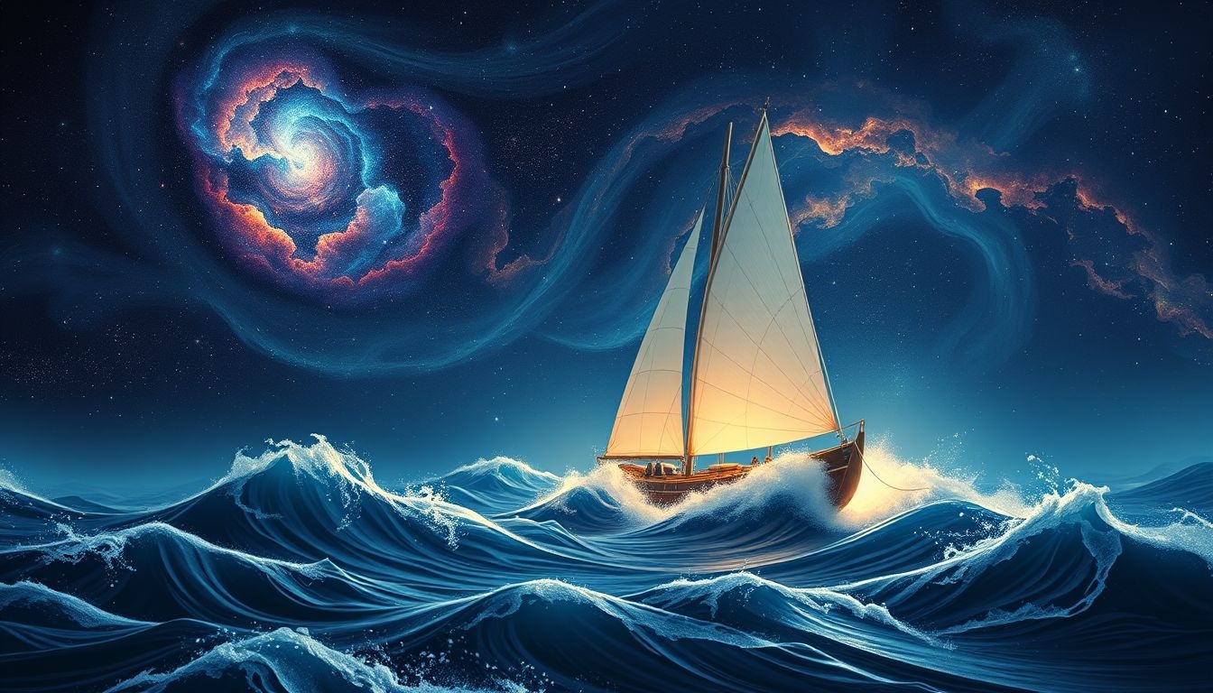 Dromen over zeilen in een storm symboliseren innerlijke strijd en veerkracht.