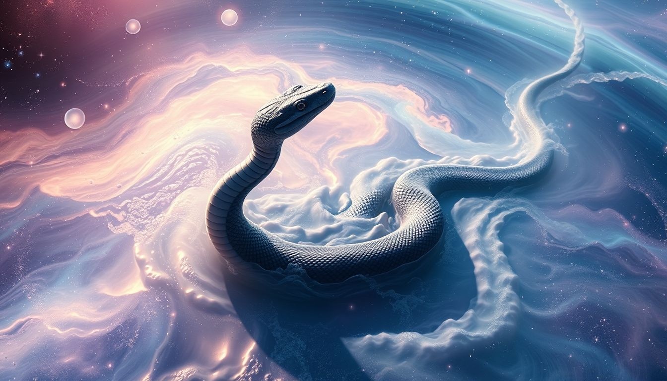 Een anaconda in water symboliseert verborgen emoties en kracht.