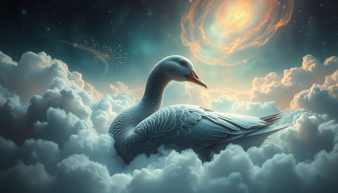 Een dode grauwe gans symboliseert het einde van oude gewoonten.