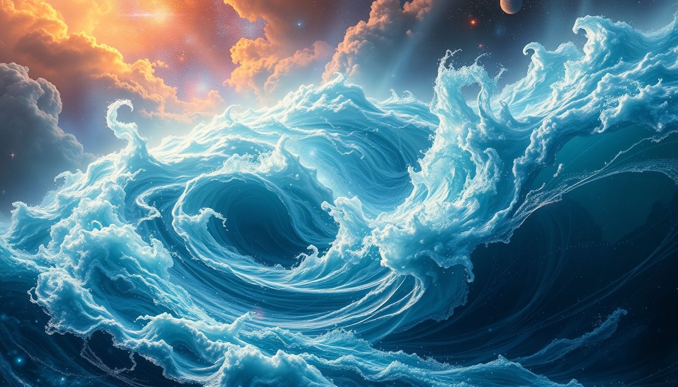 Een kolkende Nijl symboliseert krachtige emoties en levensenergie.