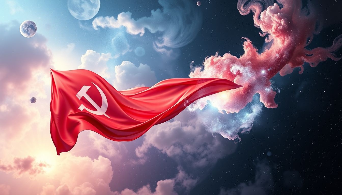 Een socialistische vlag in dromen symboliseert verlangen naar gelijkheid.