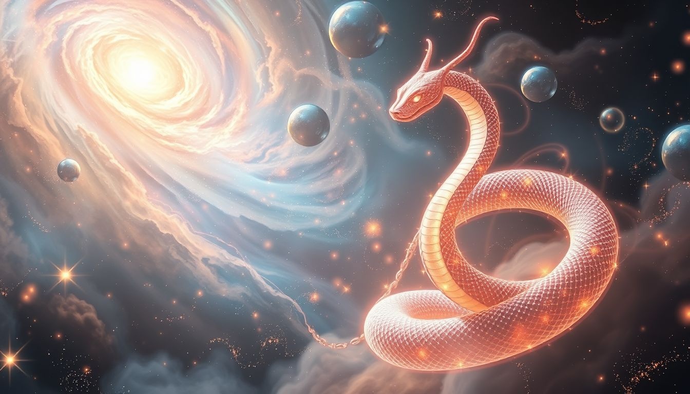 Een dansende cobra symboliseert transformatie en innerlijke kracht.