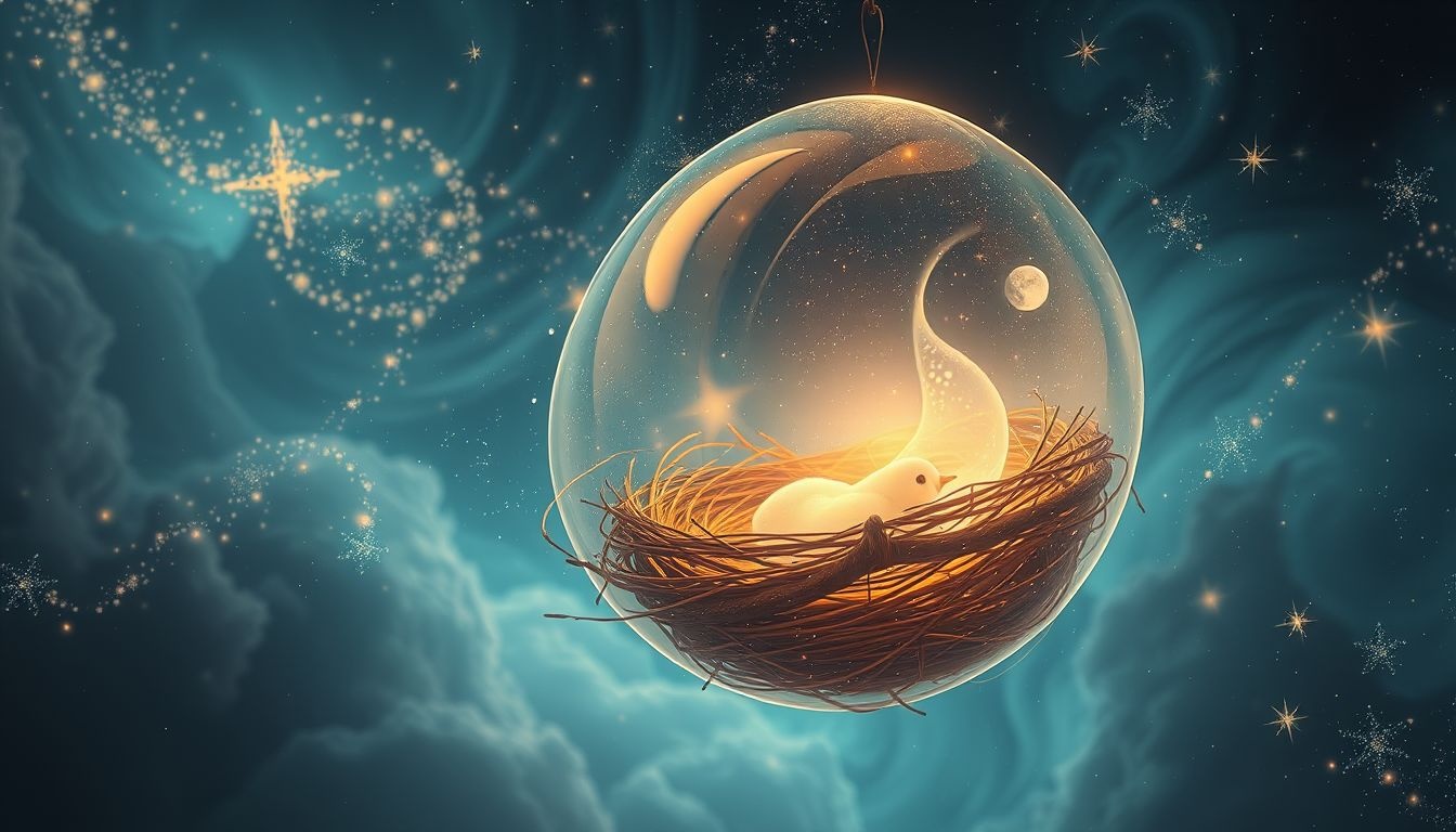 Dromen over een nest symboliseert veiligheid en nieuwe levensfasen thuis.