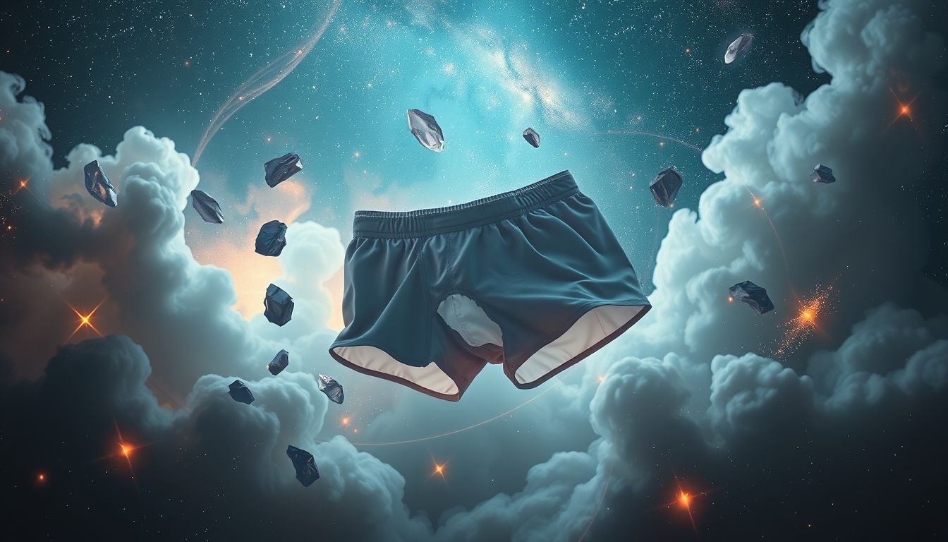 Gescheurde boksershorts duiden op verlies van zelfvertrouwen.