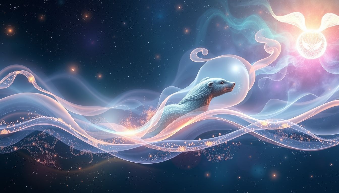 Een das in water symboliseert diepere emoties en innerlijke reiniging.
