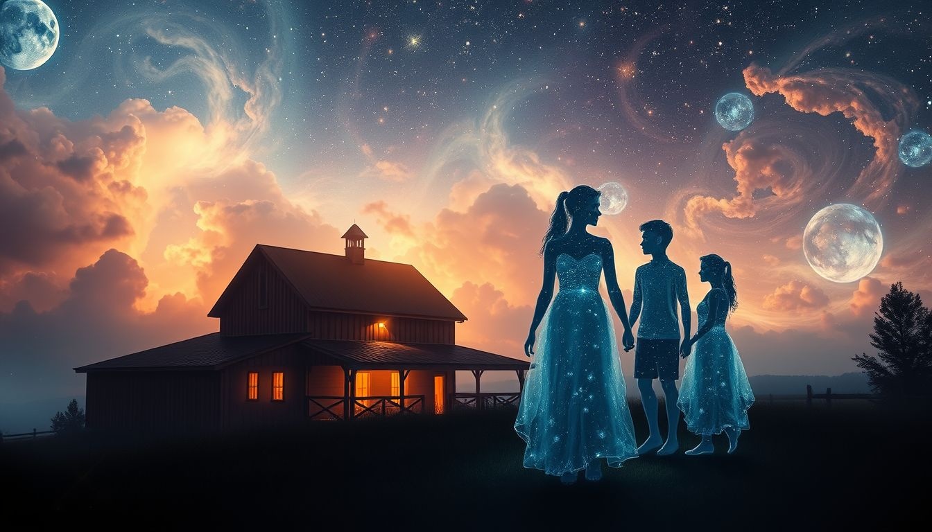 Dromen over een boerenerf met familie symboliseert diepe verbondenheid.