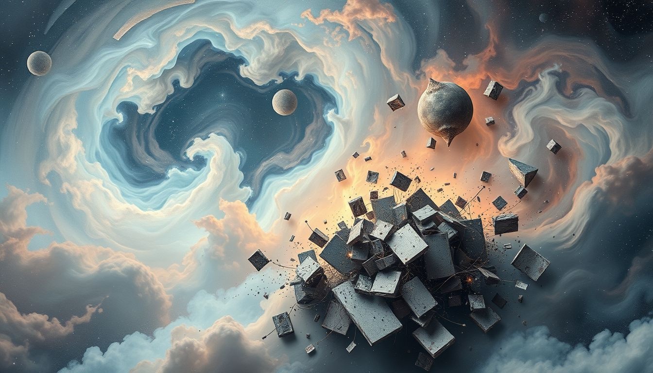 Een rommelige begane grond symboliseert innerlijke chaos en stress.