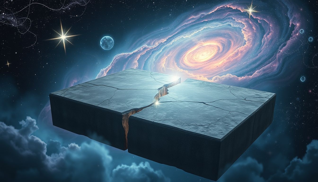 Barsten in beton symboliseren vaak emotionele spanningen en kwetsbaarheid.