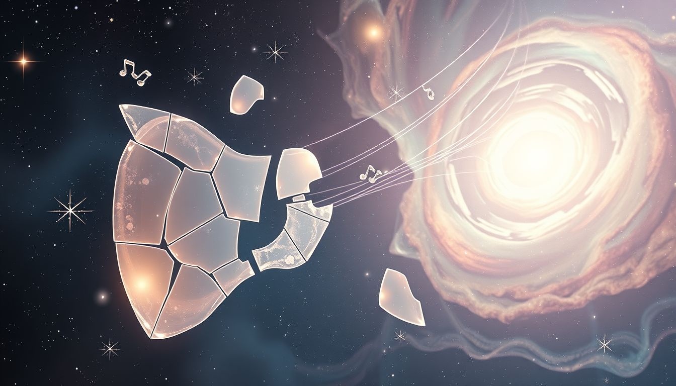 Barsten in een instrument symboliseren innerlijke spanningen en emotionele breuken.