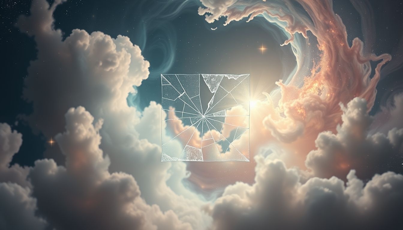 Barsten in een raam symboliseren kwetsbaarheid en bedreigde grenzen.