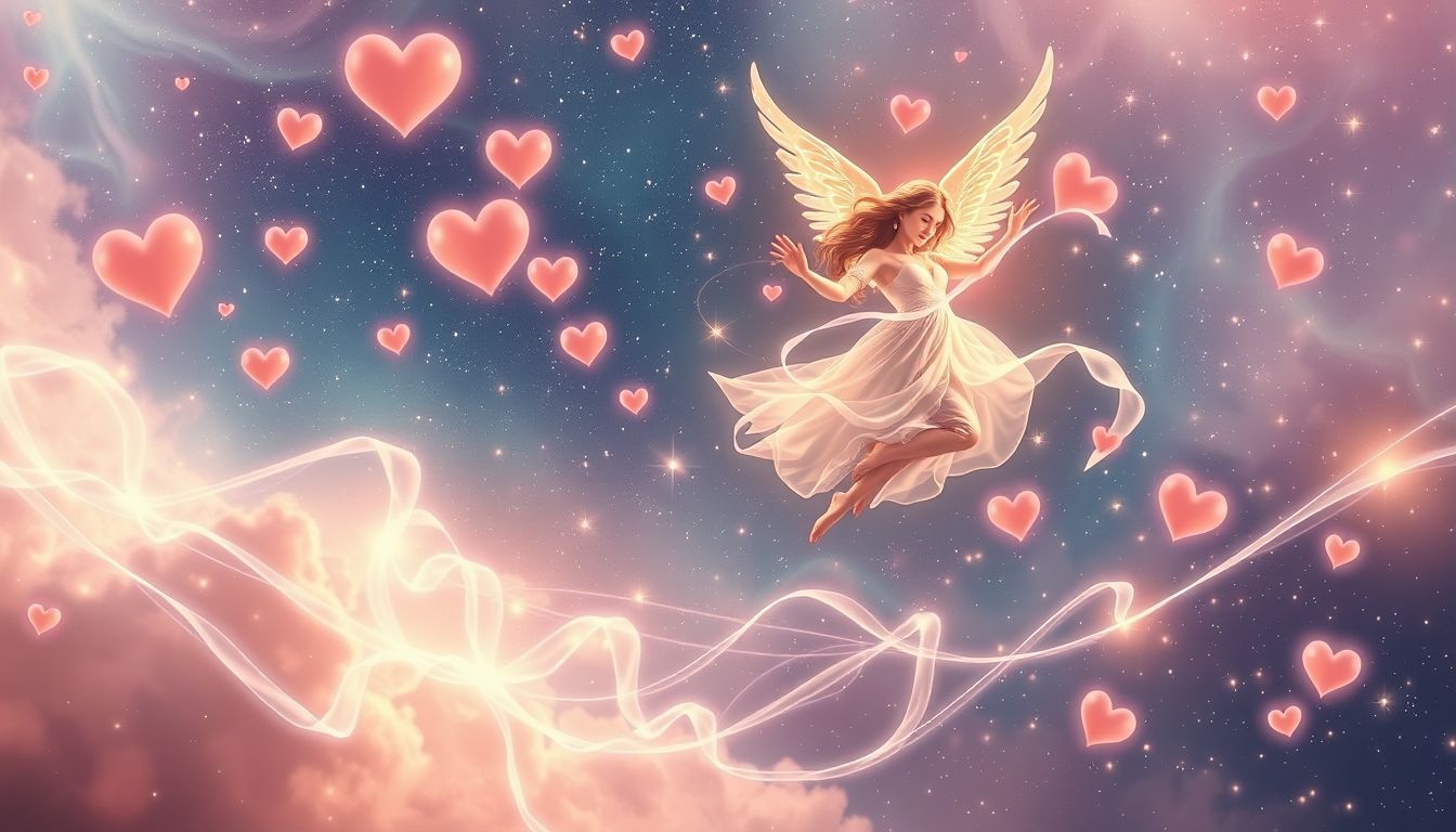 Cupido die danst symboliseert liefde die vreugde en harmonie brengt.