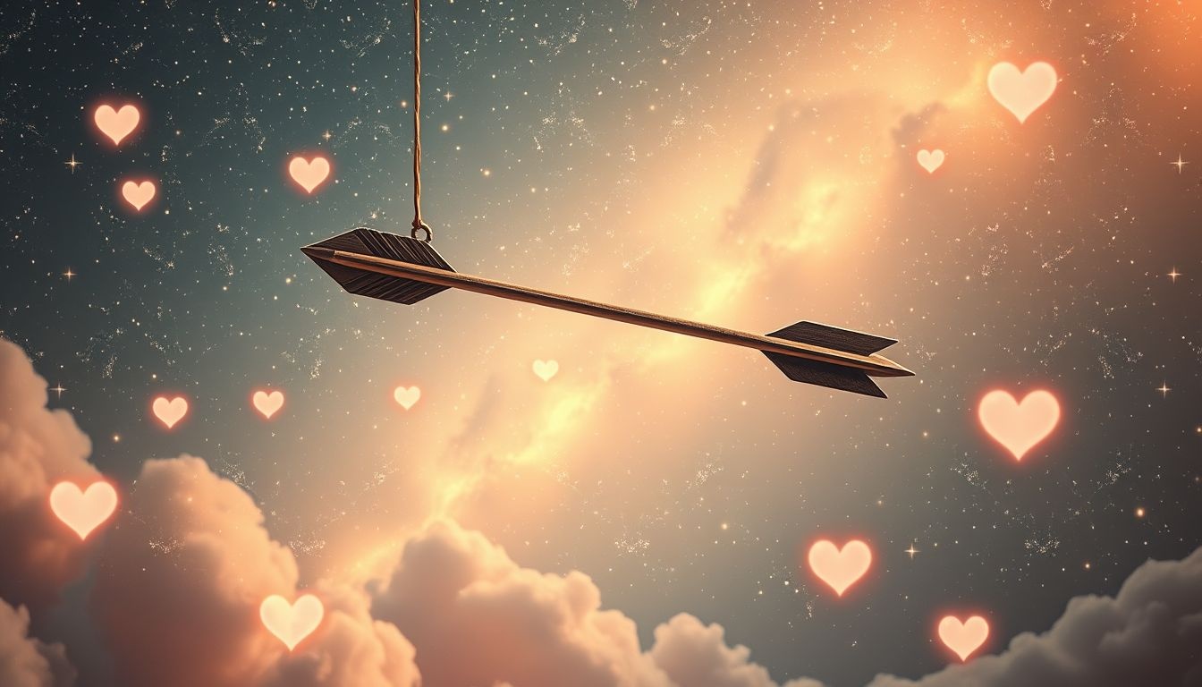 Een houten pijl symboliseert vluchtige liefde zonder diepe emotie.